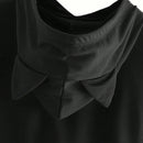 Ezwear sudadera corta con capucha unicolor para mujer