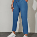 Pantalones de cintura con cordon con bolsillo oblicuo