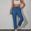 Pantalones de cintura con cordon con bolsillo oblicuo