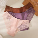 Set de 10 piezas de Bragas triangulares impresas en encaje de deseo puro semitransparente, cintura baja, transpirables y comodas
