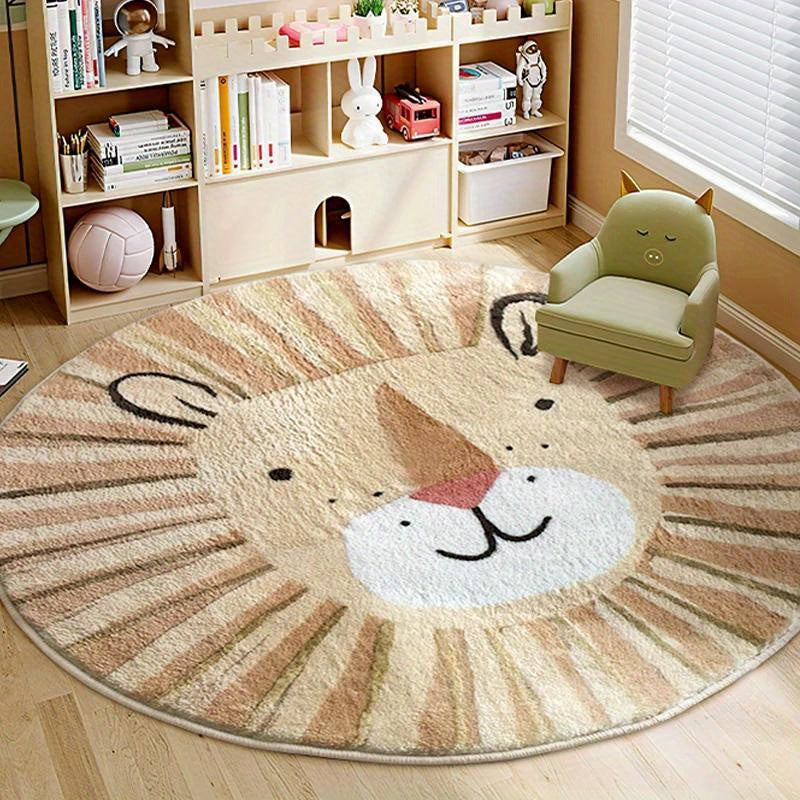 Alfombra de peluche suave antideslizante para dormitorio, sala o clóset, diseño cartoon, 1000g/m², lavable, imitación