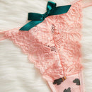 Conjunto De Sujetador Y Tanga Para Mujer Con Encaje Y Malla Y Con Aros