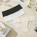 Pantalones Comodos De Triangulo Liso Para Mujeres, 3 Piezas/paquete