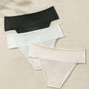 Pantalones Comodos De Triangulo Liso Para Mujeres, 3 Piezas/paquete