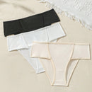 Pantalones Comodos De Triangulo Liso Para Mujeres, 3 Piezas/paquete