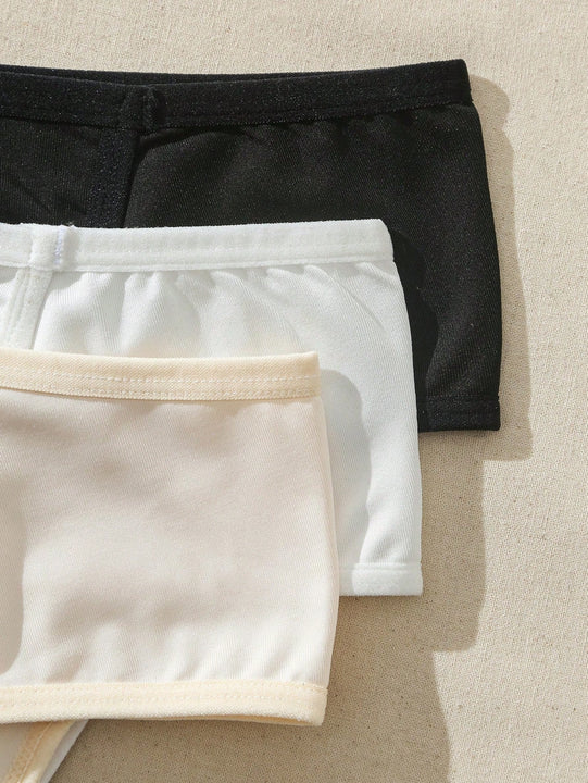 Pantalones Comodos De Triangulo Liso Para Mujeres, 3 Piezas/paquete