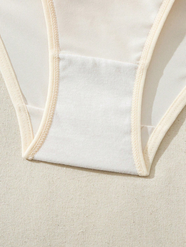 Pantalones Comodos De Triangulo Liso Para Mujeres, 3 Piezas/paquete