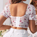 Sujetador Para Mujer Con Encaje Floral Impreso Y Varilla