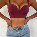 NEW 1 pieza Sujetador sexy y encantador con push-up, correas antideslizantes y ganchos de triple  para mujer