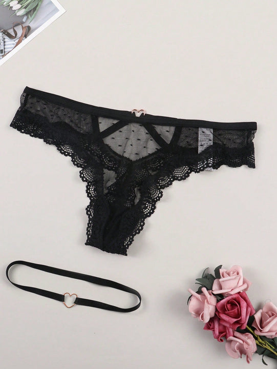Conjunto de panty de tanga floral adornado de encaje sexy para mujer con ligas en muslos