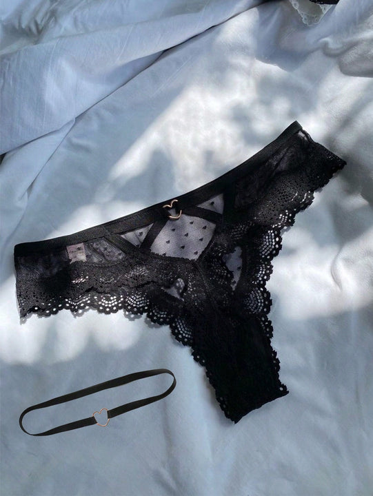 Conjunto de panty de tanga floral adornado de encaje sexy para mujer con ligas en muslos