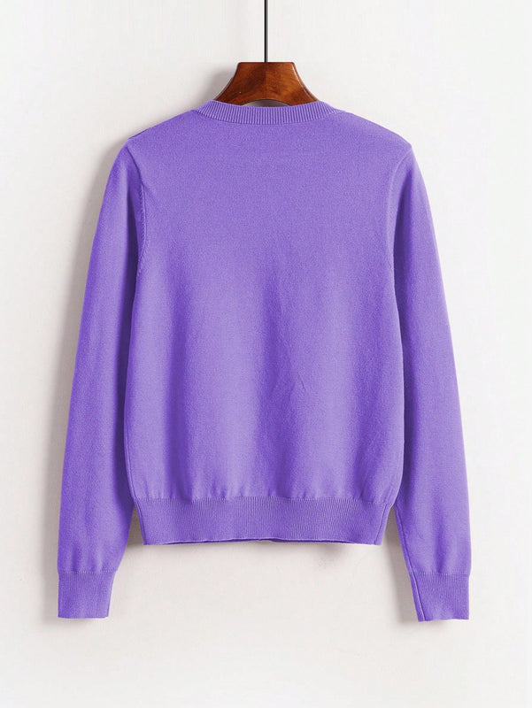 Essnce cardigan suelto y casual de mujer de un solo abotonado, de color liso, manga larga, para otono/invierno