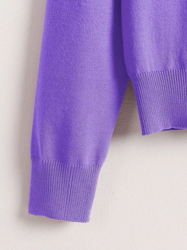 Essnce cardigan suelto y casual de mujer de un solo abotonado, de color liso, manga larga, para otono/invierno