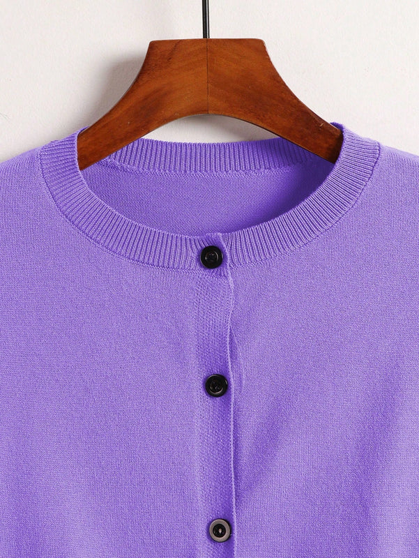 Essnce cardigan suelto y casual de mujer de un solo abotonado, de color liso, manga larga, para otono/invierno