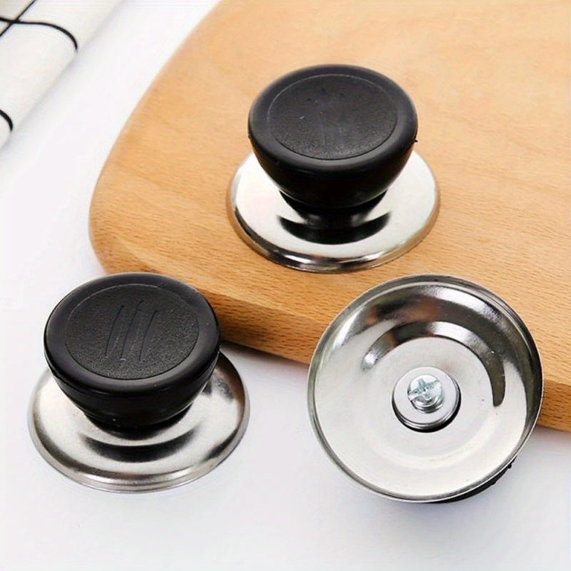 5 piezas de tapas de olla de acero inoxidable con asas antideslizantes - Cabezas de tapas de olla de vidrio universal, accesorios de cocina, resistentes al calor, tapas de cocina antideslizantes|Asas de acero inoxidable|Utensilios de cocina duraderos
