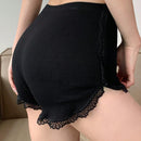 DAZY Pantalones cortos ligeros tejidos con encaje y seguridad para mujer