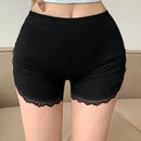 DAZY Pantalones cortos ligeros tejidos con encaje y seguridad para mujer