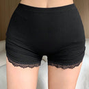 DAZY Pantalones cortos ligeros tejidos con encaje y seguridad para mujer