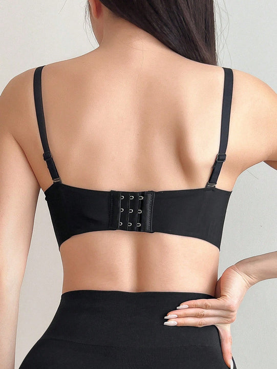 DAZY Sujetador acolchado y push-up sencillo con diseno falso de dos piezas para reducir la apariencia de bustos grandes