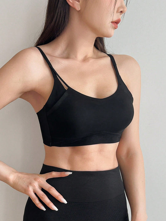 DAZY Sujetador acolchado y push-up sencillo con diseno falso de dos piezas para reducir la apariencia de bustos grandes