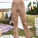 Essnce Pantalones Acampanados Plisados Casuales Para Damas Que Van A Acampar