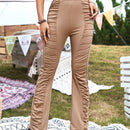 Essnce Pantalones Acampanados Plisados Casuales Para Damas Que Van A Acampar