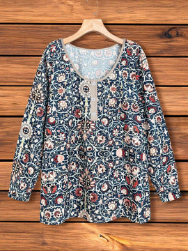 EMERY ROSE Camisa Estampada Con Botones Para Mujer, Perfecta Para El Verano