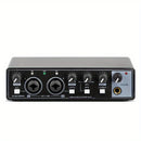 Interfaz de audio de 2 canales con tarjeta de sonido con pantalla, mezclador de estudio de grabación profesional para guitarra eléctrica, grabación in situ, 24 bits/196 kHz para grabación de música, interfaz XLR con alimentación fantasma de 48, caja de a