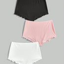 ROMWE 3 piezas de culottes tejidos para mujeres con volantes