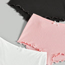 ROMWE 3 piezas de culottes tejidos para mujeres con volantes