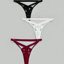 Romwe grunge punk conjunto sexy de 3 piezas con tanga de tiras vacias
