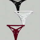 Romwe grunge punk conjunto sexy de 3 piezas con tanga de tiras vacias