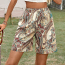VCAY Shorts de cintura alta sueltos impresos de moda femenina para el verano y las vacaciones