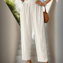Frenchy Pantalones conicos y de lino con adornos de botones de estilo casual y vacaciones para mujeres