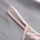 Set de 3 piezas de pantis de encaje transparente con diseno de lazo sexy para mujer