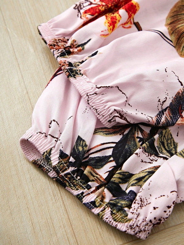 VCAY Mujeres Pantalones largos elegantes con cinturilla elastica y estampado floral para vacaciones