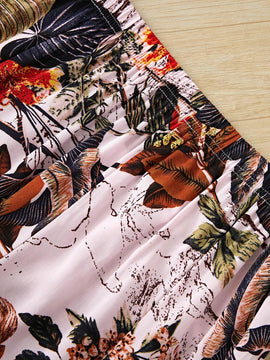 VCAY Mujeres Pantalones largos elegantes con cinturilla elastica y estampado floral para vacaciones
