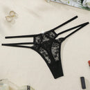 Mujeres Sexy Moda Tanga de Encaje con Diseno Metalico de Vendaje