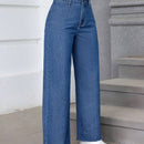 Essnce Pantalones Jeans rectos de pierna para mujer, casuales y diarios