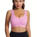 Sujetador deportivo estilo chaleco para mujeres sin aros transpirable, con hermoso diseno en la espalda