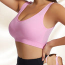 Sujetador deportivo estilo chaleco para mujeres sin aros transpirable, con hermoso diseno en la espalda