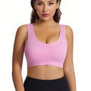 Sujetador deportivo estilo chaleco para mujeres sin aros transpirable, con hermoso diseno en la espalda