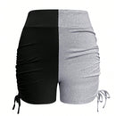 Pantalones cortos diarios simples para mujer con colores contrastantes