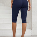 LUNE Pantalones capri casuales, de primavera/verano, para mujer, de unicolor, con ajuste delgado y cinturon con lazo en la cintura