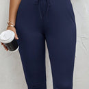 LUNE Pantalones capri casuales, de primavera/verano, para mujer, de unicolor, con ajuste delgado y cinturon con lazo en la cintura