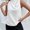 Essnce Top informal de verano con nudo especial en el hombro y textura de jacquard