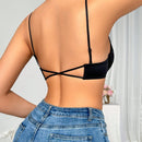 Conjunto de una sola pieza de ropa interior negra sexy de verano con encaje, espalda descubierta, hebilla frontal que previene la flacidez y realza los pechos pequenos al mismo tiempo que ajusta la grasa lateral y los eleva