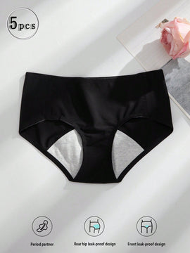 Pantalones triangulares para mujeres (Pantalones fisiologicos seguros) Sin rastro, paquete de 5