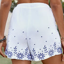 VCAY Pantalones cortos de moda casuales de verano con estampado floral para mujeres