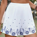 VCAY Pantalones cortos de moda casuales de verano con estampado floral para mujeres